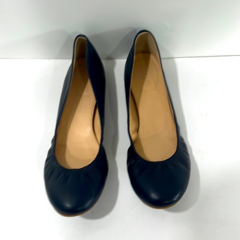 J Crew CECE Leather ballet flats Navy size 8.5 #64408
